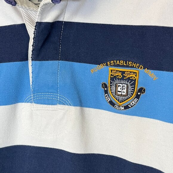 Ralph Lauren Rugby Crest Patch Striped Long Sleeve Shirt - Men's Size S - Blue - Picture 2 of 15